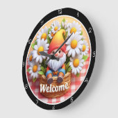 Schattigee Gnome Welkom Daisy Clock Grote Klok (Hoek)