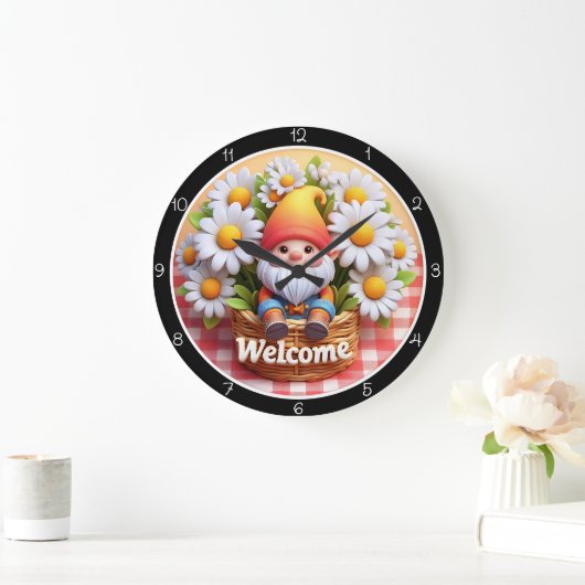 Schattigee Gnome Welkom Daisy Clock Grote Klok (Huis)