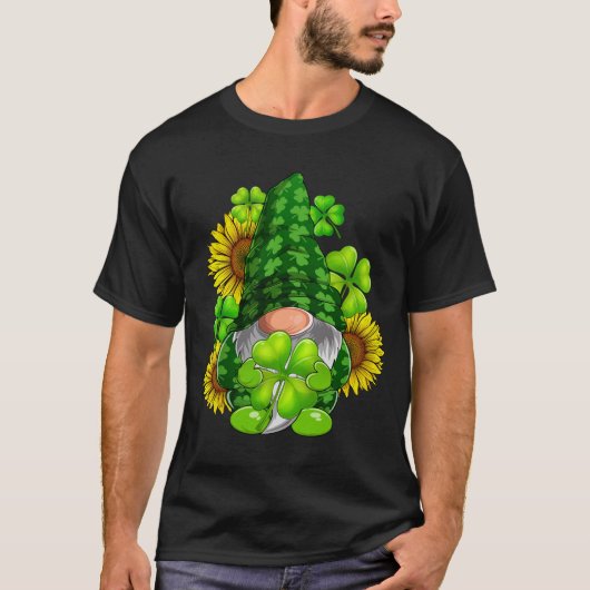 Schattigee Gnome Zonnebloem Happy St Patricks Day T-shirt (Voorkant)