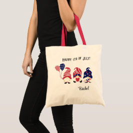 Schattigee Gnomen, 4 juli, Naam, Aangepaste Canvas Tote Bag