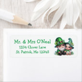 Schattigee Gnomen St. Patrick's Day Etiket (Insitu)