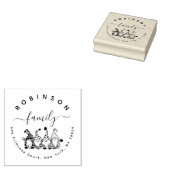 Schattigee Gnomes Familie Kerst Retour Adres Rubberstempel (Gestempeld)