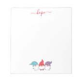 Schattigee Gnomes hopen op kerstscript Notitieblok (Voorkant)