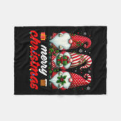 Schattigee Gnomes Kerst Licht Familie Gnoom Xmas M Fleece Deken (Voorkant (Horizontaal))