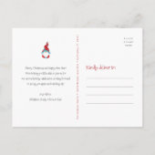 Schattigee Gnomes Modern kerstfeest feestelijk Uitnodiging Briefkaart (Achterkant)