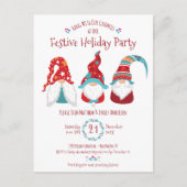 Schattigee Gnomes Modern kerstfeest feestelijk Uitnodiging Briefkaart (Voorkant)