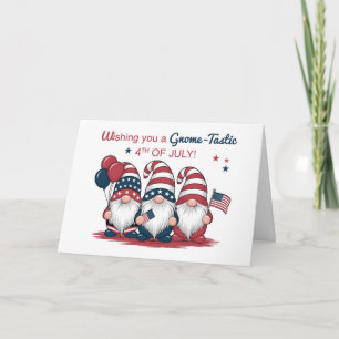 Schattigee Gnomes Patriottische Vierde Juli Kaart