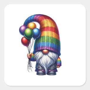 Schattigee gnoom ballonnen vierkante sticker