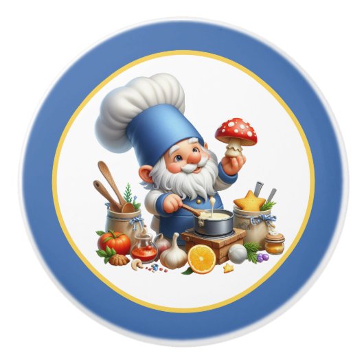 Schattigee gnoom chef keuken keramische knop (Voorkant)