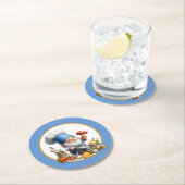 Schattigee gnoom chef-kok potluck party ronde kartonnen onderzetter (Insitu)