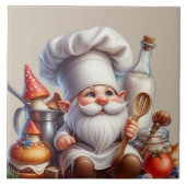 Schattigee gnoom chef-liefhebbers tegeltje (Voorkant)
