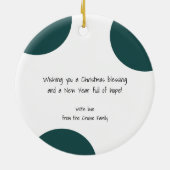 Schattigee gnoom en rendier met roze handschoen keramisch ornament (Achterkant)