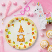 Schattigee gnoom en vakantieherfstbladeren papieren bordje (Feest)