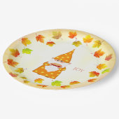 Schattigee gnoom en vakantieherfstbladeren papieren bordje (Gekanteld)