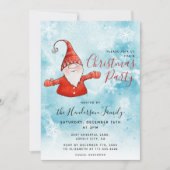 Schattigee gnoom in rood blauw kerstfeest kaart (Voorkant)