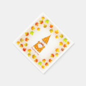 Schattigee gnoom & kleurrijke valbladeren servet (Hoek)