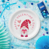 Schattigee gnoom met een hart Valentijnsdag Papieren Bordje (Feest)
