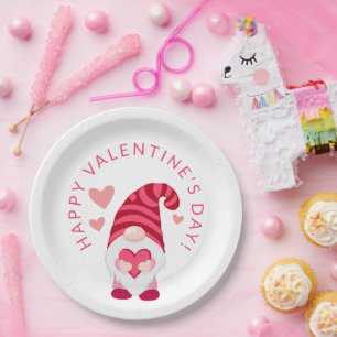 Schattigee gnoom met een hart Valentijnsdag Papieren Bordje