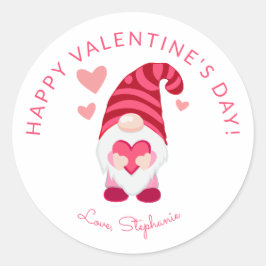 Schattigee gnoom met een hart Valentijnsdag Ronde Sticker