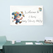 Schattigee gnoom met vlinder Baby shower banner (Beurs)