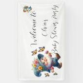 Schattigee gnoom met vlinder Baby shower banner (Verticaal)