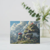 Schattigee gnoom, paddenstoelenhuis briefkaart (Staand voorkant)