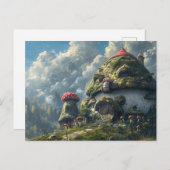 Schattigee gnoom, paddenstoelenhuis briefkaart (Voorkant / Achterkant)