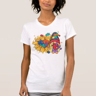 Schattigee Gnoom, Zonnebloem & Hart Autisme Bewust T-shirt