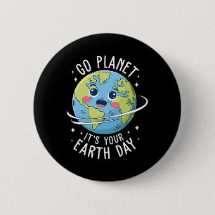 Schattigee Go Planet is het Kind van de Leraar op  Ronde Button 5,7 Cm