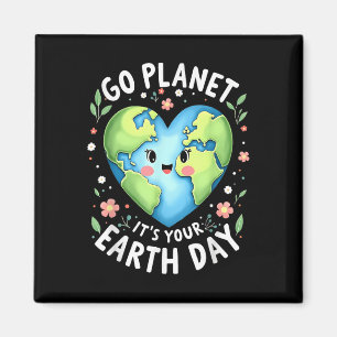 Schattigee Go Planet is jouw Earth Day 2025 lerare Magneet