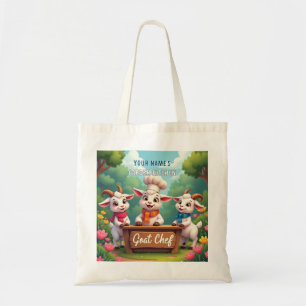 Schattigee Goat Chef Cartoon Keuken Tote Bag