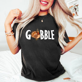 Schattigee Gobble Turkije Witte Herfst Thanksgivin T-shirt