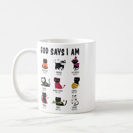 Schattigee God zegt dat ik kattenliefhebber ben Gr Koffiemok (Links)