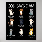 Schattigee God zegt dat ik kattenliefhebber grappi Poster (Voorkant)