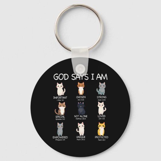 Schattigee God zegt dat ik kattenliefhebber grappi Sleutelhanger (Voorkant)