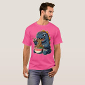 Schattigee Godzilla Eating Ramen T-shirt (Voorkant volledig)