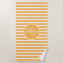 Schattigee goede vibes alleen geel wit gestreept m strandlaken