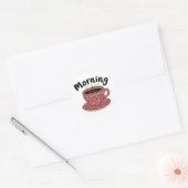 Schattigee Goedemorgen Koffie Ronde Sticker (Envelop)