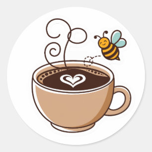 Schattigee Goedemorgen Koffie Ronde Sticker