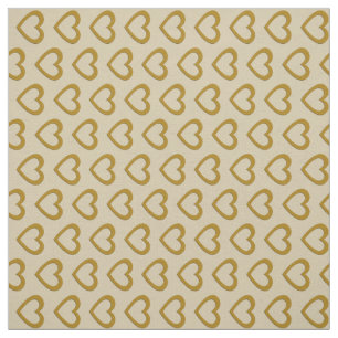 Schattigee Gold Hearts Patroon Crème Stof