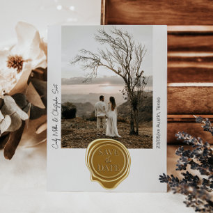 Schattigee Gold Wax Seal Photo Minimalist Bewaar d Save The Date
