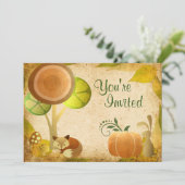 Schattigee Golden Autumn Woodland Animals Verjaard Kaart (Staand voorkant)