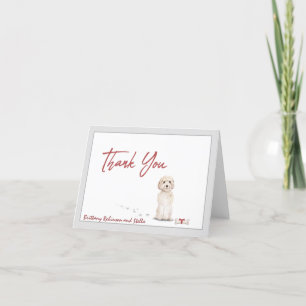 Schattigee Golden Doodle Dog Personaliseer Botlint Bedankkaart
