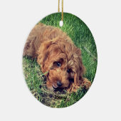 Schattigee Golden Doodle Keramisch Ornament (Rechts)