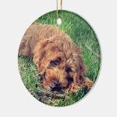 Schattigee Golden Doodle Keramisch Ornament (Links)