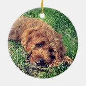 Schattigee Golden Doodle Keramisch Ornament (Achterkant)