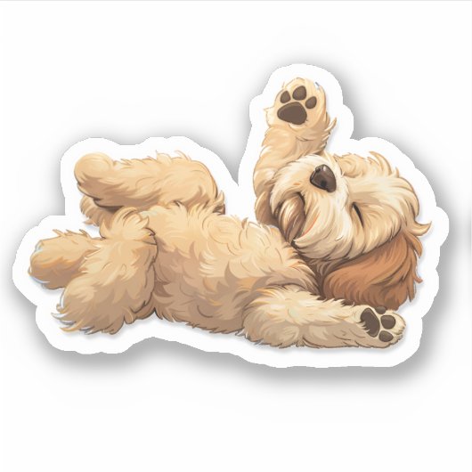 Schattigee Golden Doodle Stretching Sticker (Voorkant)