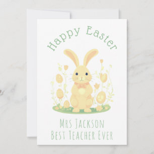 Schattigee Golden Easter Bunny Kleuterschool Leraa Feestdagenkaart