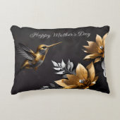 Schattigee Golden Hummingbird Accent Kussen (Voorkant)
