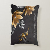 Schattigee Golden Hummingbird Accent Kussen (Achterkant (Verticaal))